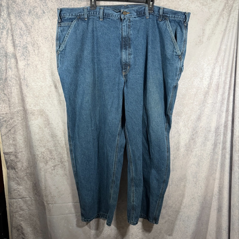 Carhartt B13 Denim Blue Jeans Men's 52x30 Relaxed Fit workwear Carpenter Utility